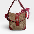Y2K-era signature soho leather shoulder tote bag