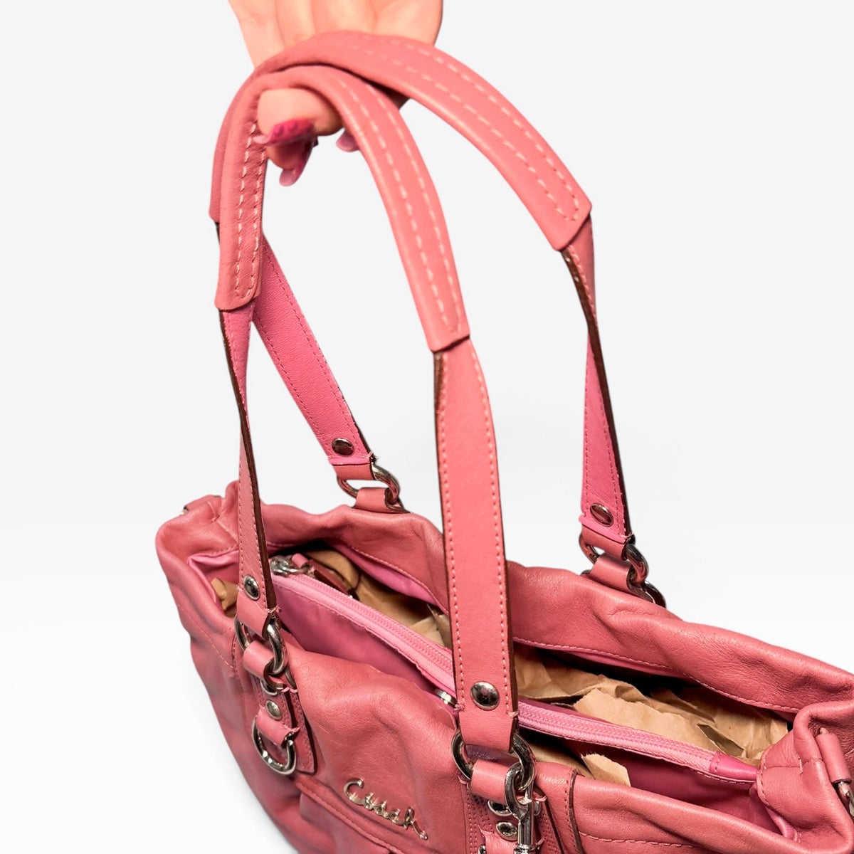 2000’s ashley leather carryall satchel