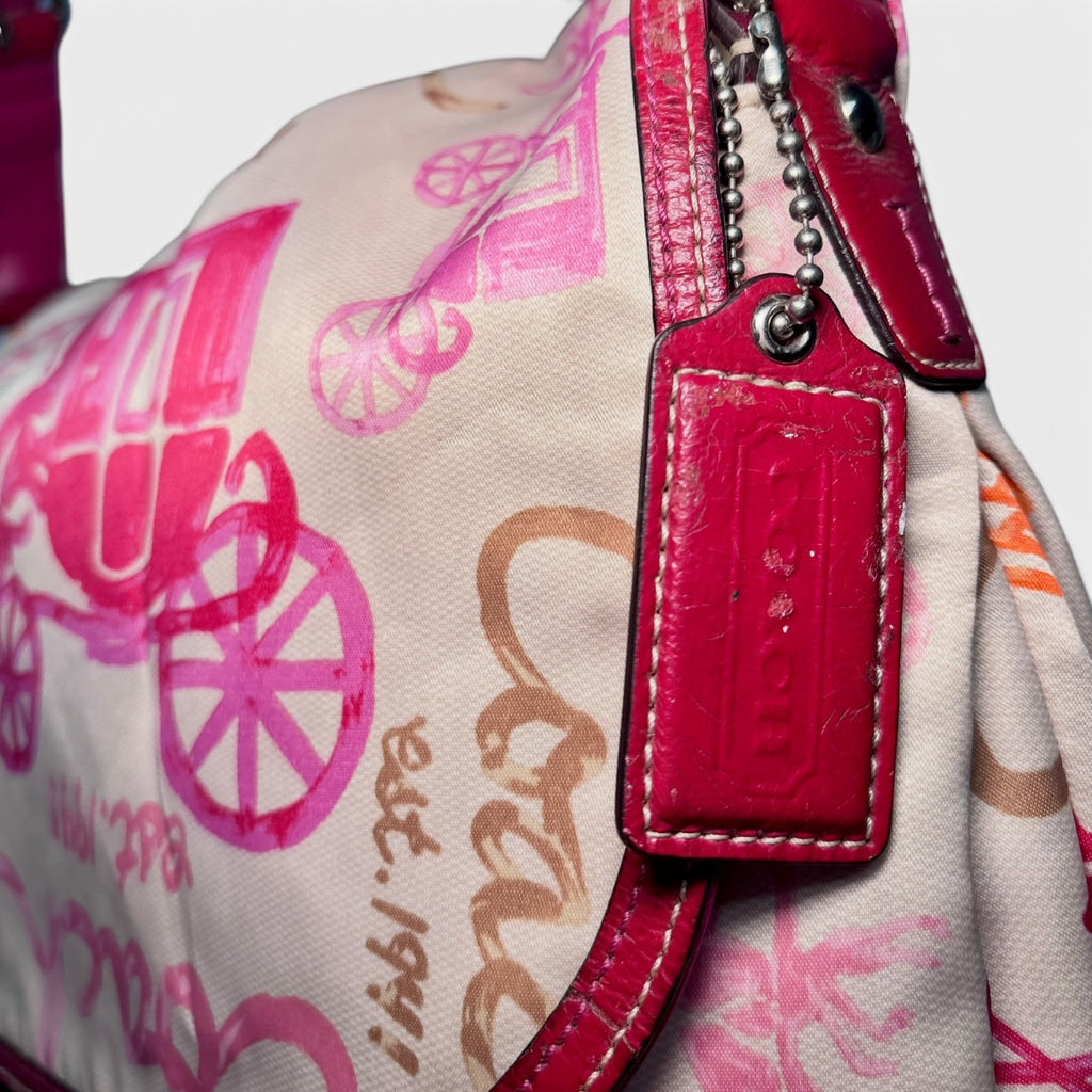 Y2K-era large cinderella horse & carriage shoulder bag