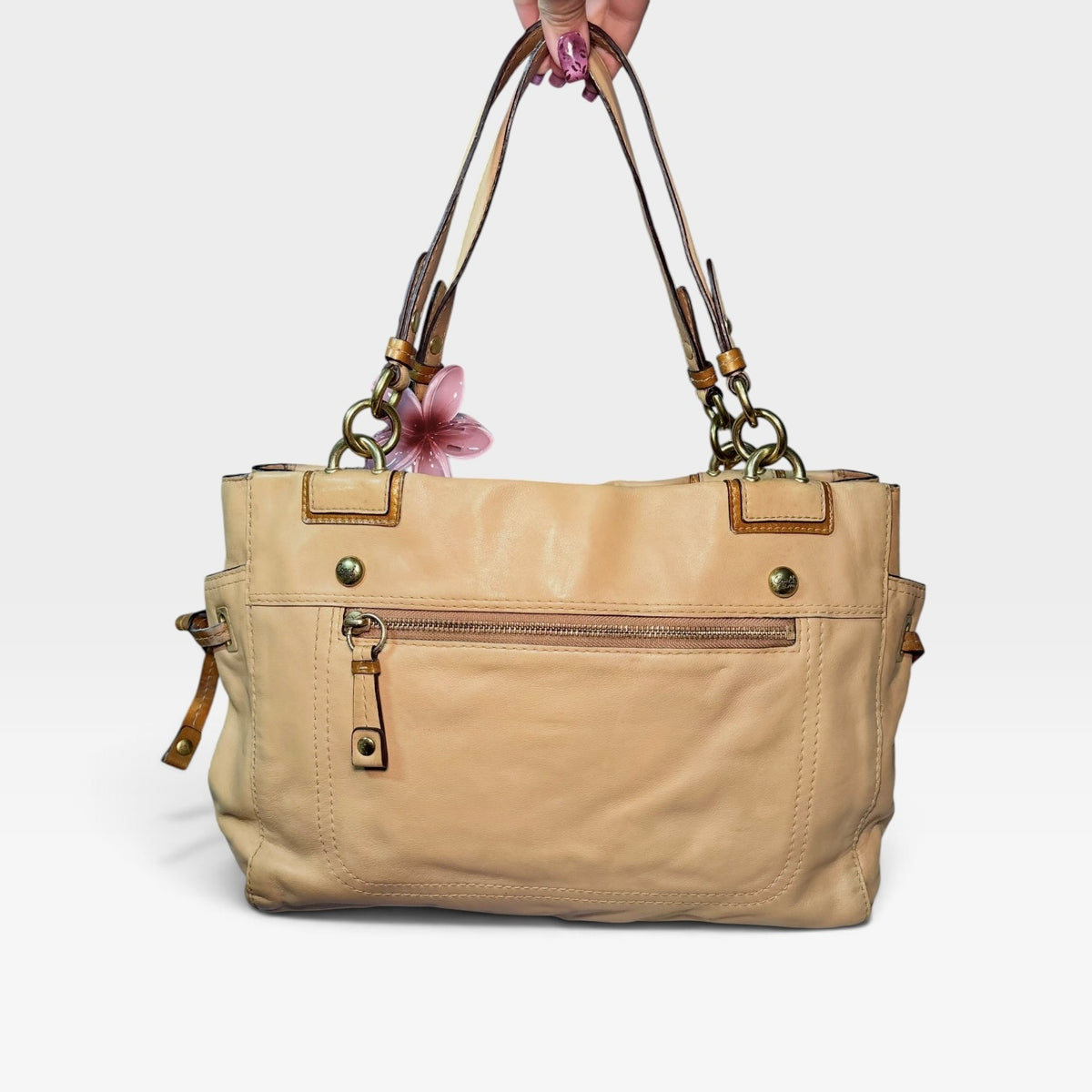Y2K-era peyton leather carryall shoulder bag